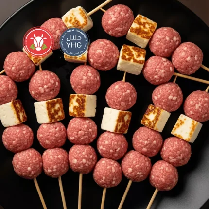 Halal Beef Meatball Skewers