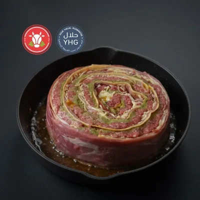 Halal Roulade with Basil Pesto