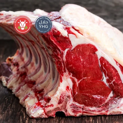 halal ribeye steak on the bone