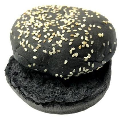 Black Charcoal Burger Buns with Linseeds Pack of 36