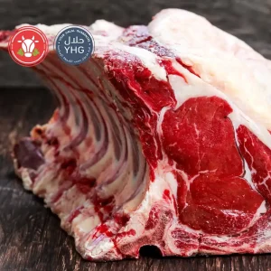 halal ribeye steak on the bone