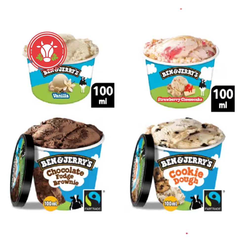 Ben & Jerry’s Ice Cream – 100ml Range Pack of 4 Ben & Jerry’s Ice Cream – 100ml Range Pack of 4