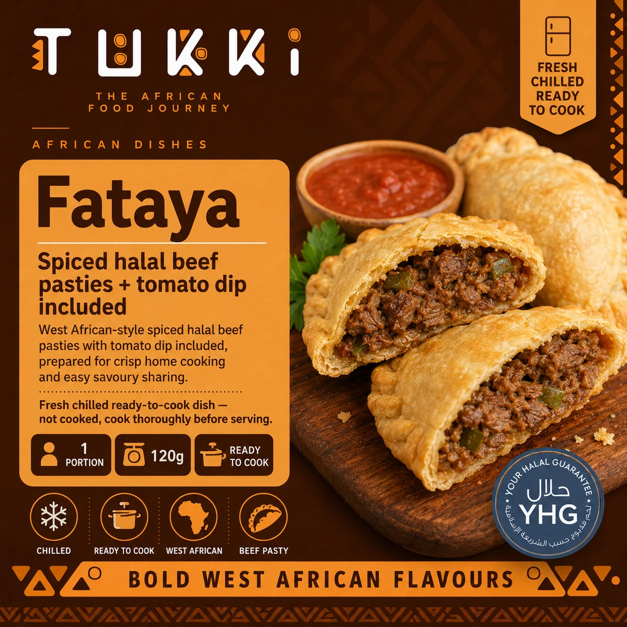 Halal Fataya (Spiced Beef Pasties & tomato dip included) — Ready to Cook Halal Fataya (Spiced Beef Pasties & tomato dip included) — Ready to Cook