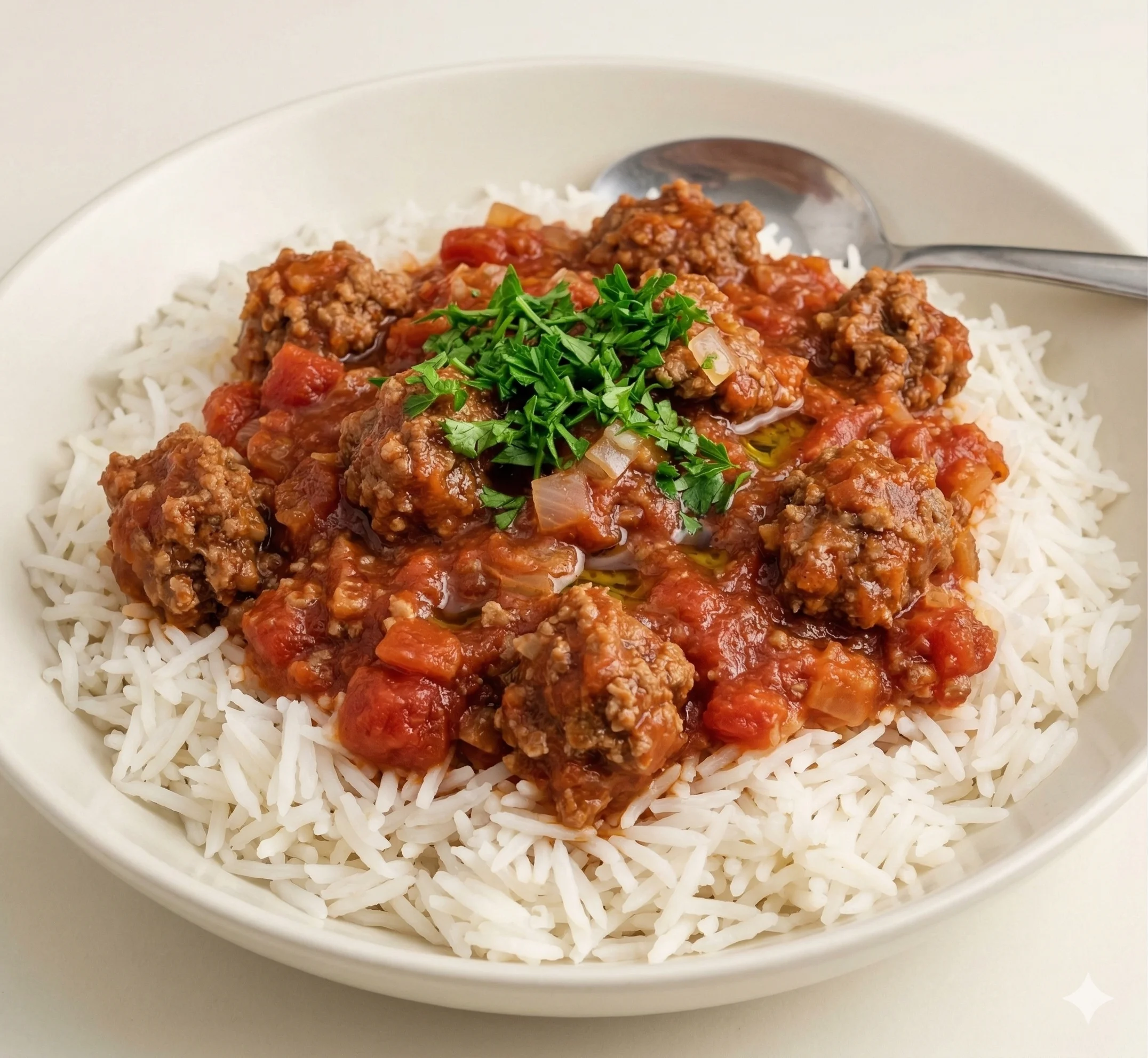 Lamb Mince in Tomato Sauce with Rice Lamb Mince in Tomato Sauce with Rice