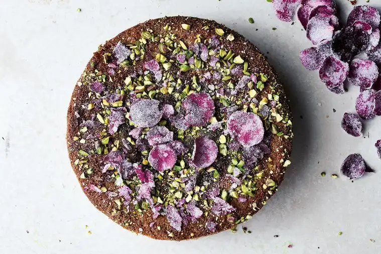 Semolina Cake with Nuts & Rose Petals Semolina Cake with Nuts & Rose Petals